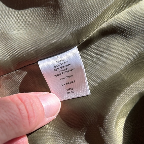 Talbots Petites Wool Blend Tweed Blazer Academia Office Preppy Festive Green 4P - Picture 14 of 14